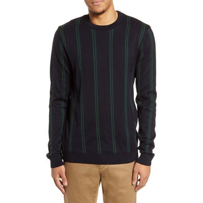 Topman Stripe Crewneck Sweater, Green