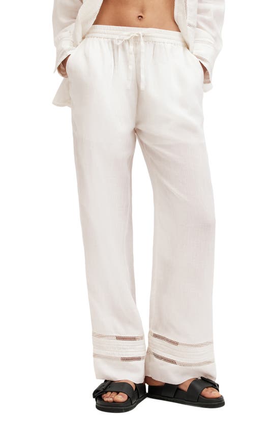 Shop Allsaints Jade Drawstring Pants In Ecru White