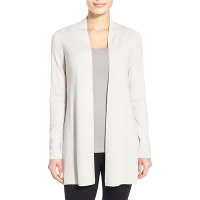 Petite Eileen Fisher Merino Straight Long Cardigan, Beige