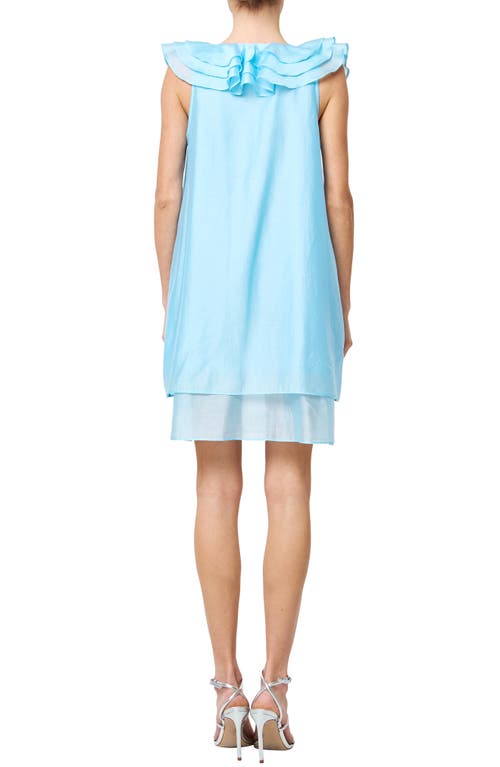 Shop Ciebon Maliha Tiered Trapeze Minidress In Light Blue