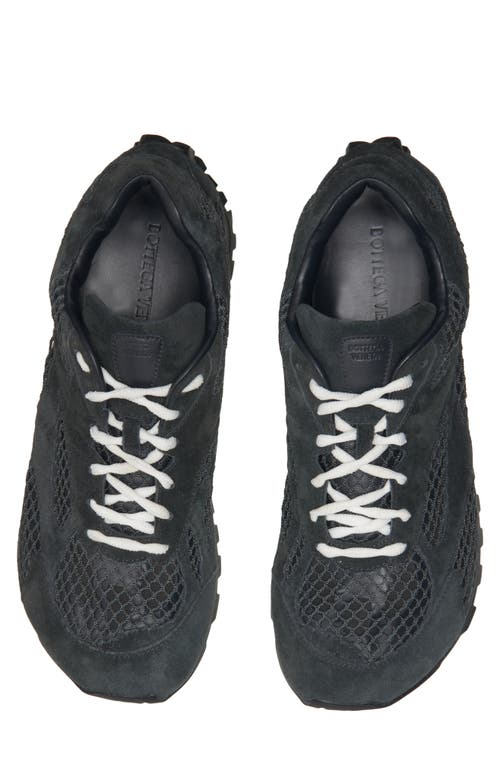 Bottega Veneta Textured Suede And Mesh Grey Sneakers In Shadow Grey