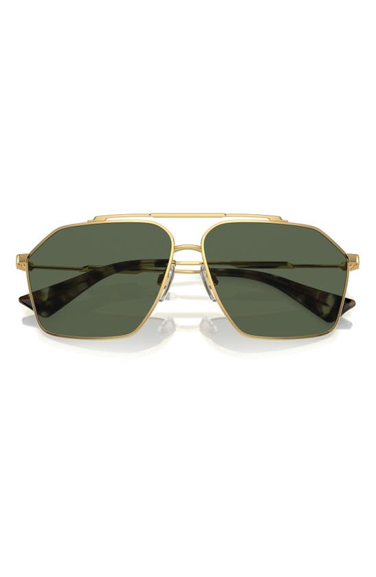 Shop Dolce & Gabbana 61mm Polarized Pilot Sunglasses In Gold