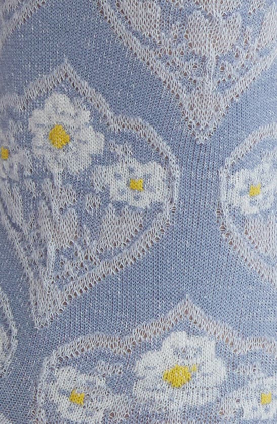 Shop Casa Clara Cotton Crew Socks In Light Blue Floral