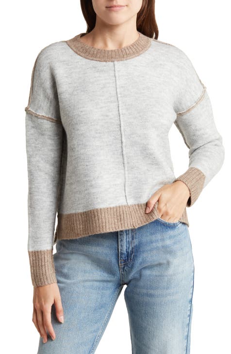 Crewneck Contrast Hem Sweater