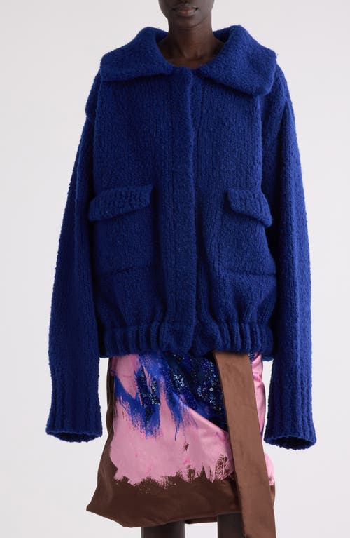 Shop Dries Van Noten Teo Wool Sweater Jacket In Blue