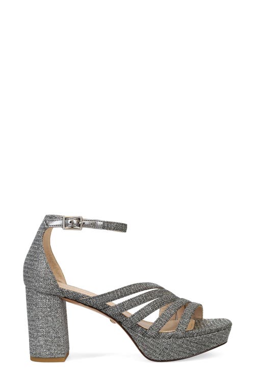 Pelle Moda Amber Ankle Strap Platform Sandal In Pewter