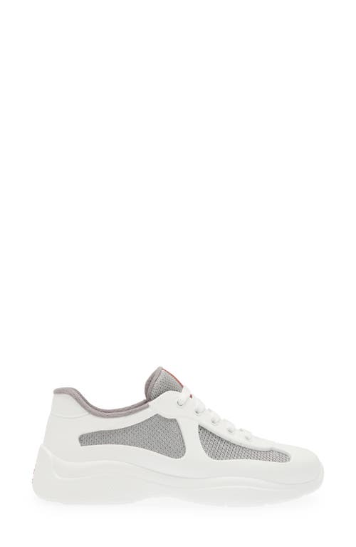Prada White Lace Up Sneakers In Multi