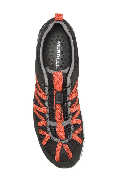 Shop Merrell Wildwood Aerosport Trail Running Shoe In Black/tangerine