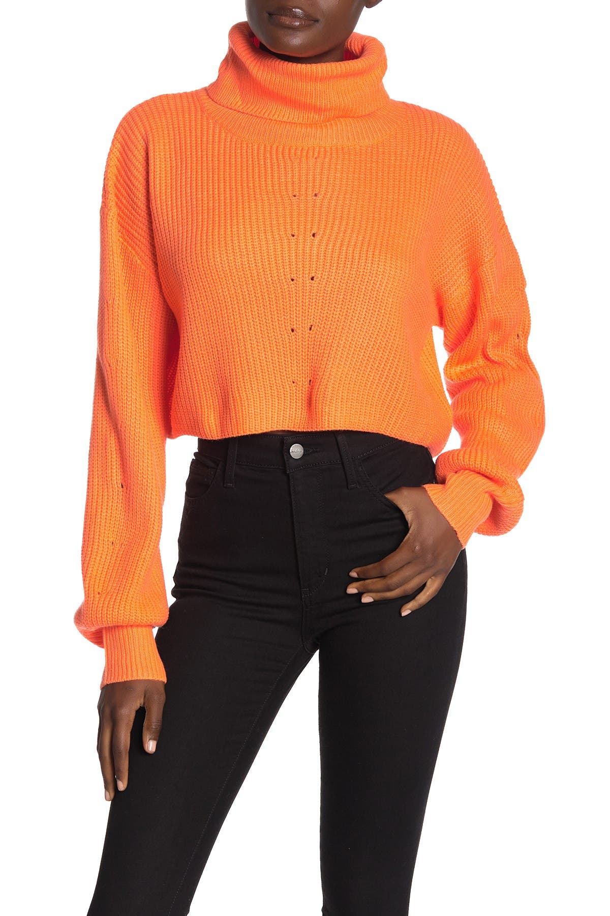 neon turtleneck sweater