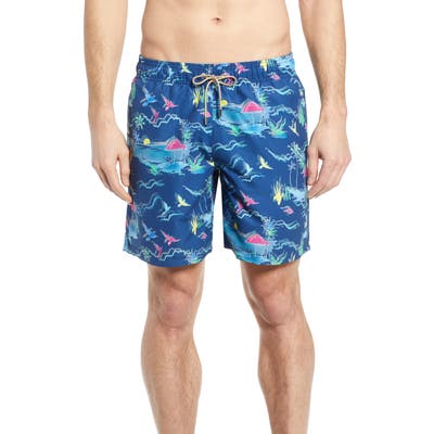 Bugatchi Regular Fit Swim Trunks, Blue