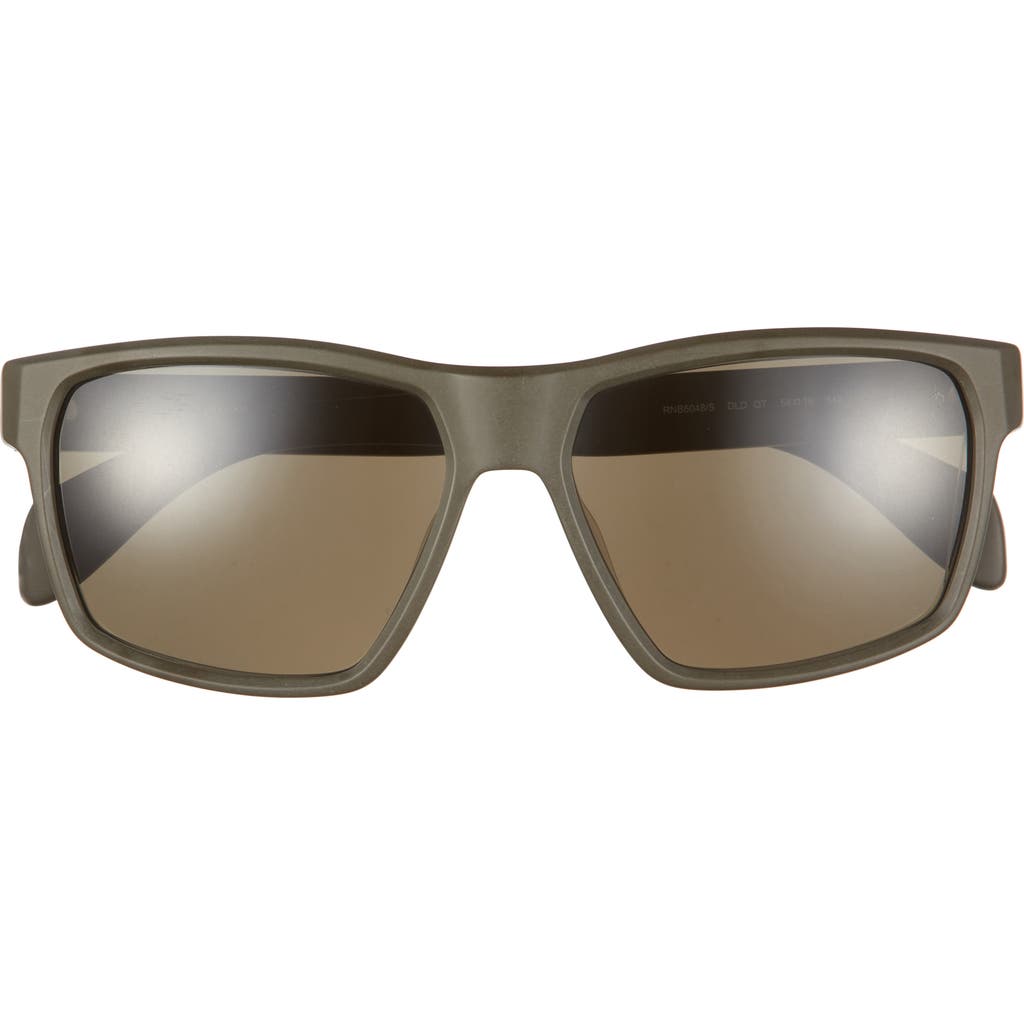 Rag & Bone 58mm Rectangular Sunglasses In Matte Green