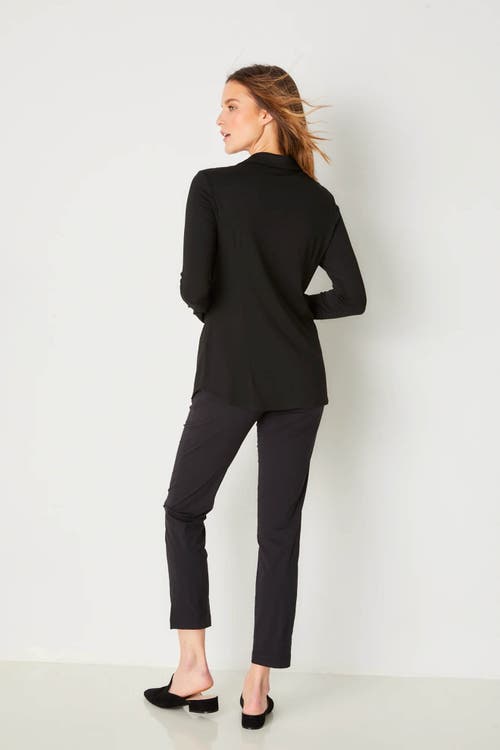 Shop Anatomie Nikki Longsleeve Pique Shirt In Black