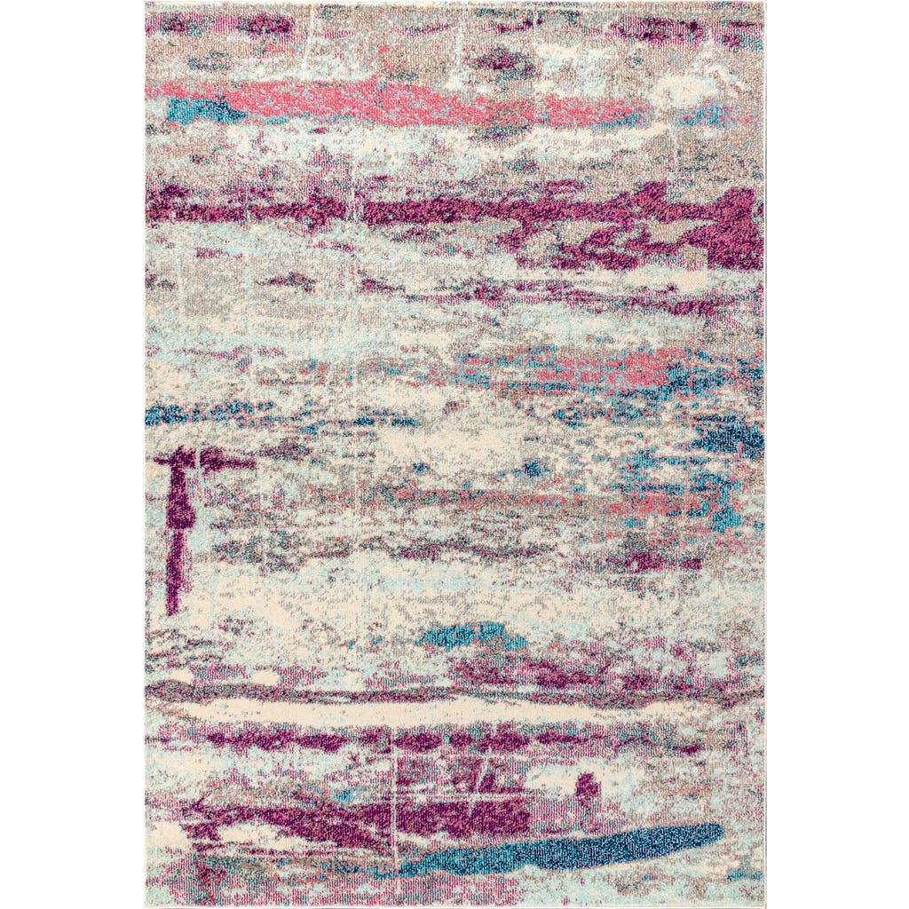 Jonathan Y Contemporary Pop Modern Abstract Brushstroke Area Rug In Cream/pink