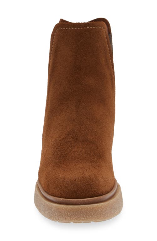 Shop Wonders Platform Chelsea Boot In Cappuccino Suede