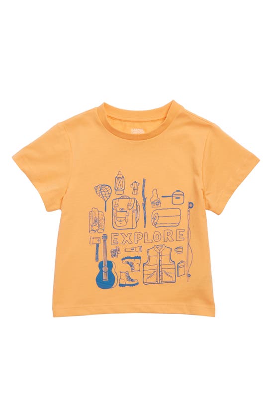 Harper Canyon Kids' Short Sleeve T-shirt In Orange Feather Camping
