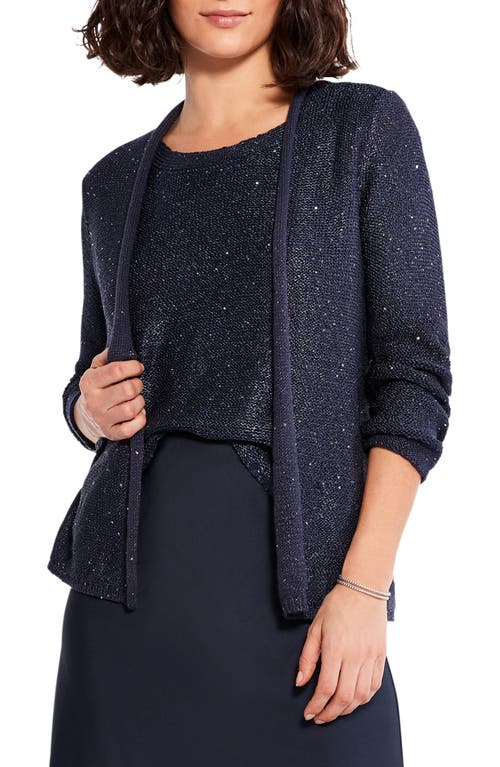 NIC+ZOE Sequin Cardigan in Dark Indigo