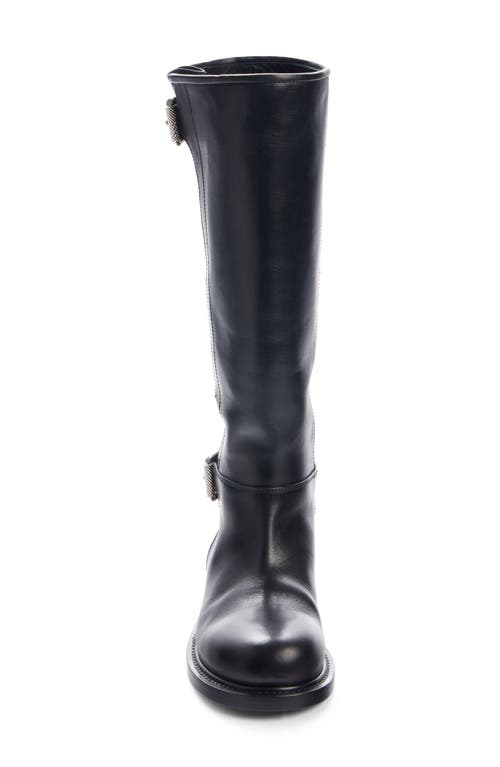 Givenchy Voyou Leather Buckle Tall Moto Boots In Black