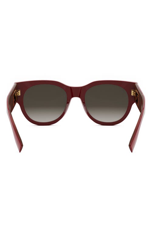 Shop Fendi ' Baguette 53mm Gradient Round Sunglasses In Shiny Red/gradient Brown