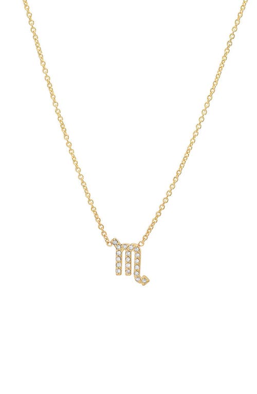 BYCHARI Diamond Zodiac Pendant Necklace in 14K Yellow Gold - Scorpio