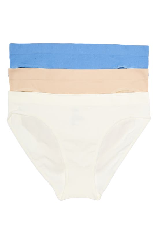 Nordstrom Rack 3-pack Assorted Bikinis In Blue Lake Multi