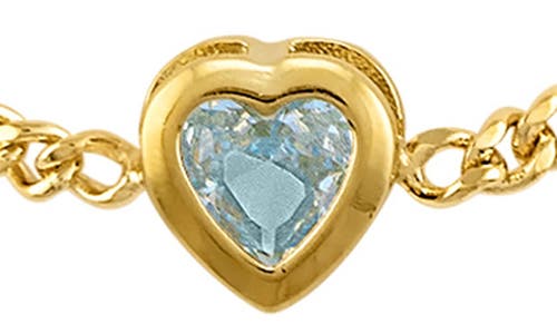 Fzn Heart Charm Bracelet In Aquamarine