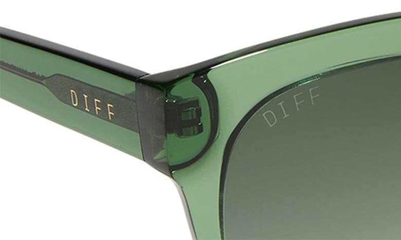 Shop Diff Maya 56mm Polarized Round Sunglasses In Sage Crystal / G15