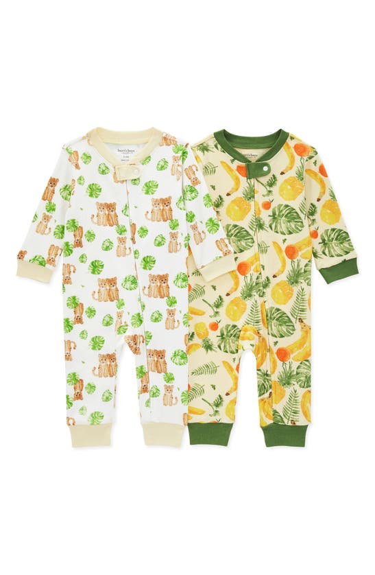 Burt's Bees Baby Babies' Set Of 2 Organic Cotton Coveralls In Dill