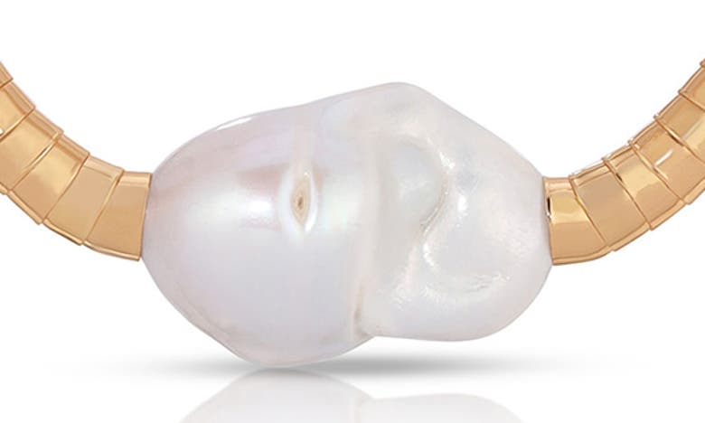 Shop Ettika Cultured Freshwater Pearl Choker Necklace In Gold