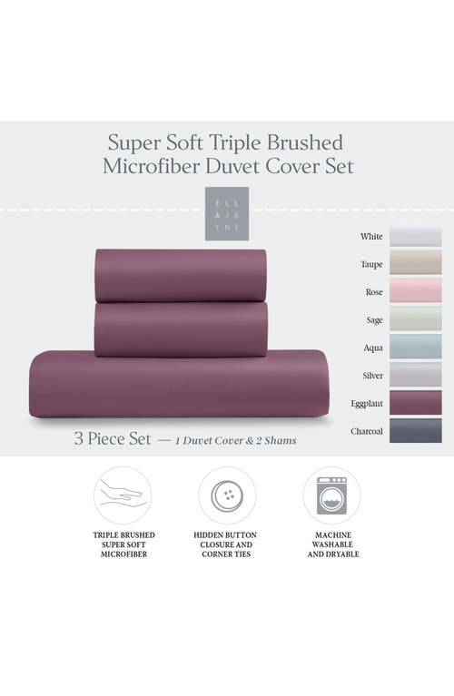 Ella Jayne Home Triple Brushed Duvet Cover & Sham Set In Eggplant