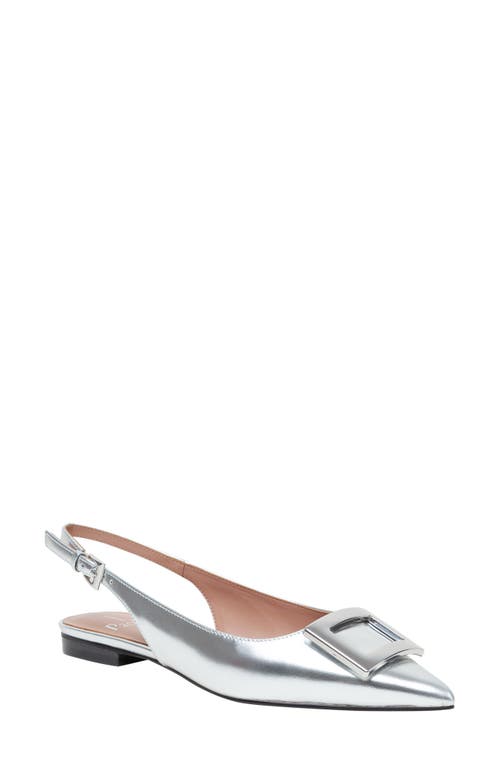 Linea Paolo Delica Slingback Pointed Toe Flat in Silver