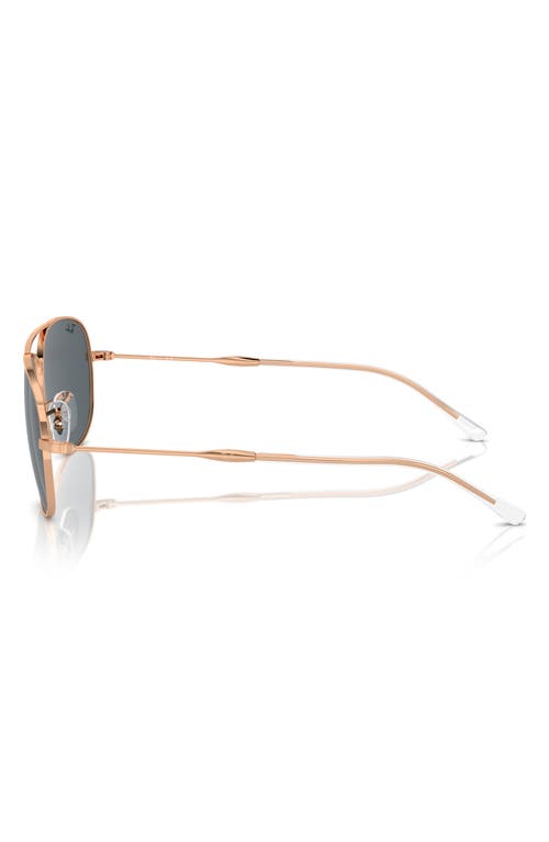 Ray Ban Ray-ban Bain Bridge 57mm Pillow Aviator Sunglasses In Rose Gold