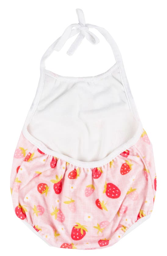 Shop Miki Miette Star Halter Bubble Romper In Strawberry Fields