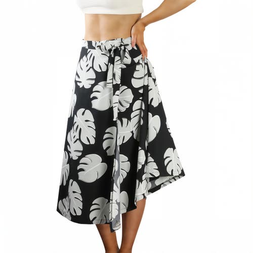 Shop Uv Skinz Wrap Skirt In Black Flora