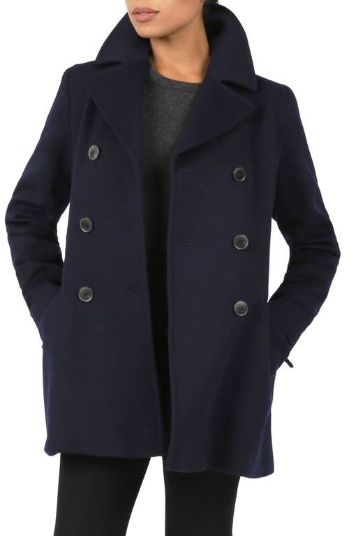 Fleurette Reese Double Breasted Wool Coat in Midnight