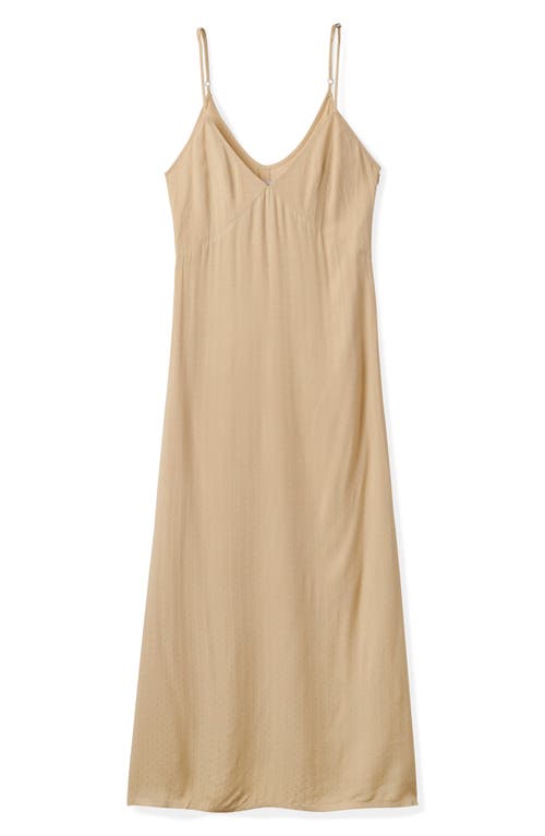 Brixton Jacquard Midi Slipdress In Vintage White