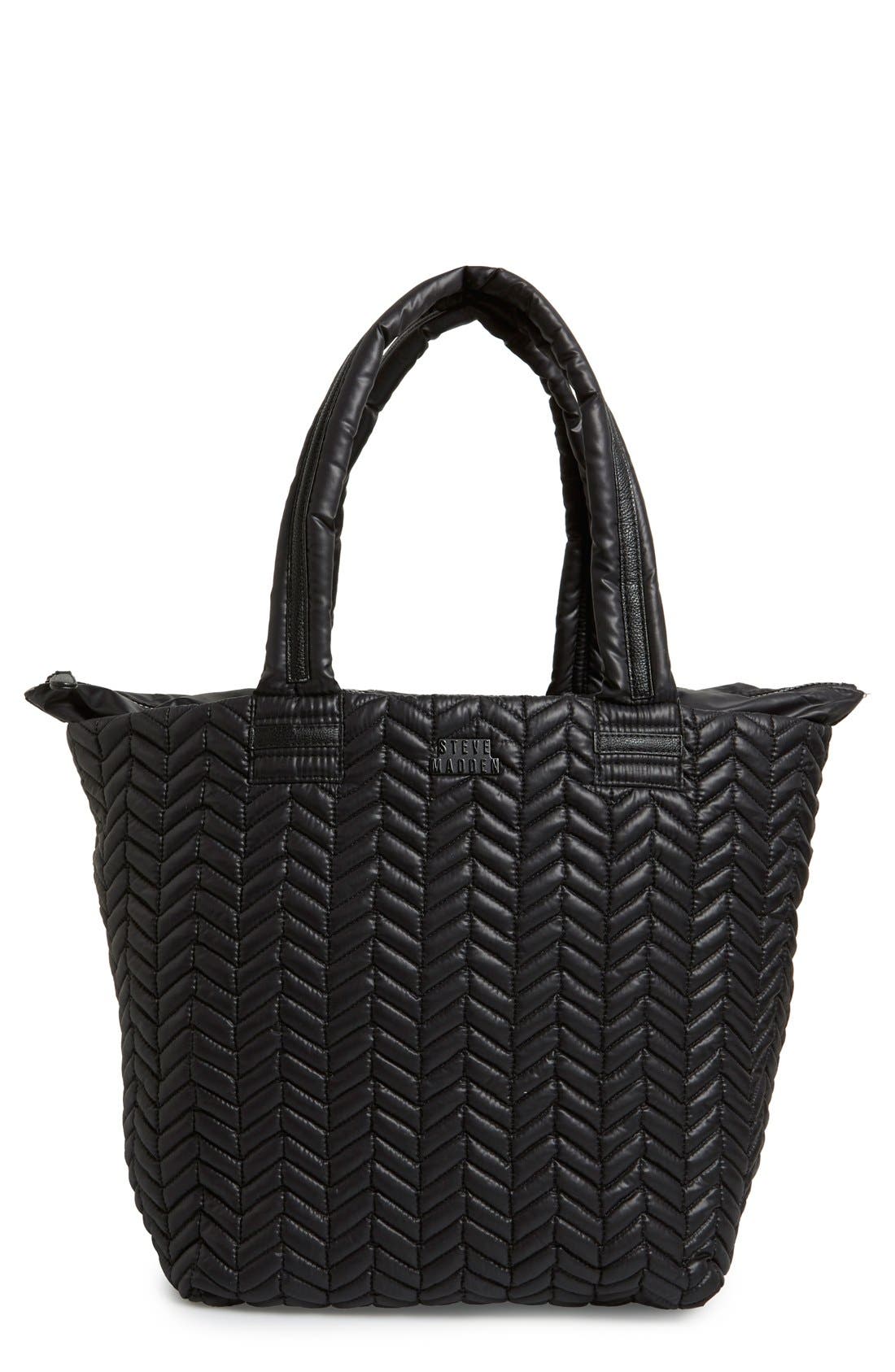 Steve Madden Waterproof Chevron Quilted Nylon Tote Nordstrom