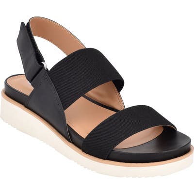 Evolve Wren Quarter Strap Wedge Sandal, Black