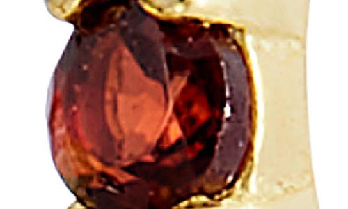 Savvy Cie Jewels Garnet Cubic Zirconia Hoop Earrings In Burgundy/yellow Gold