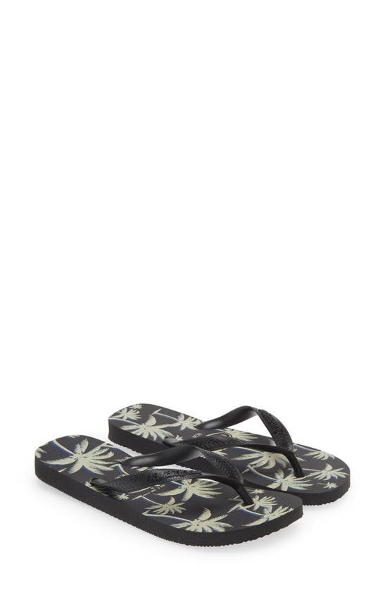 Havaianas Aloha Flip Flop In Black/blac
