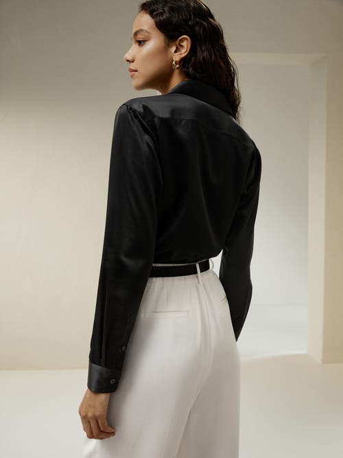Lilysilk Tailored Button Down Silk Shirt In Black