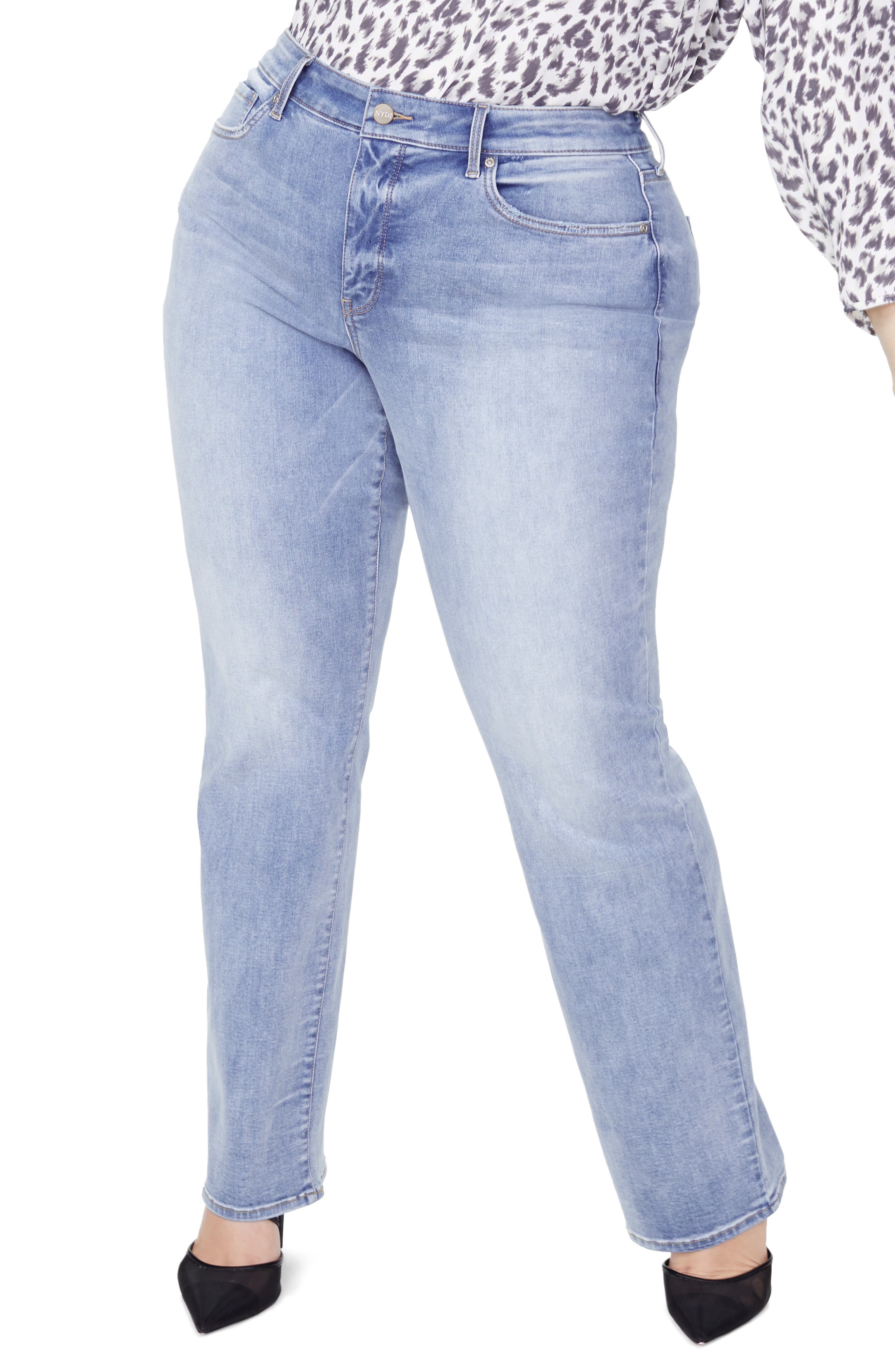 nydj marilyn straight leg jeans plus size