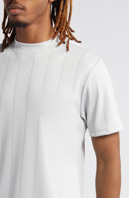 Shop Open Edit Texture Stripe T-shirt In Grey Glacier