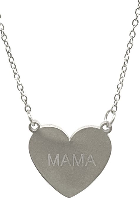 Water Resistant Mama Heart Necklace