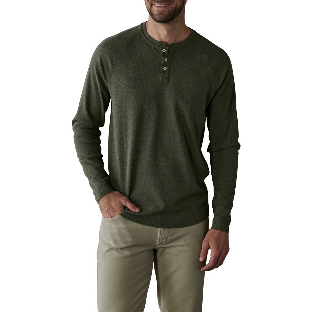 The Normal Brand Puremeso Everyday Henley In Oakmoss
