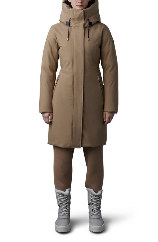 Mackage Shiloh Water Resistant Down Parka In Light Camel