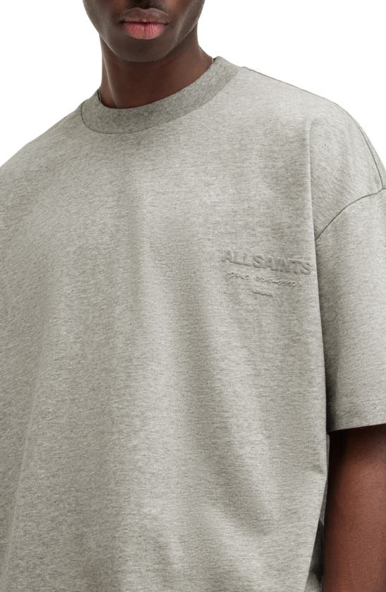 Shop Allsaints Xander Crewneck T-shirt In Grey Marl