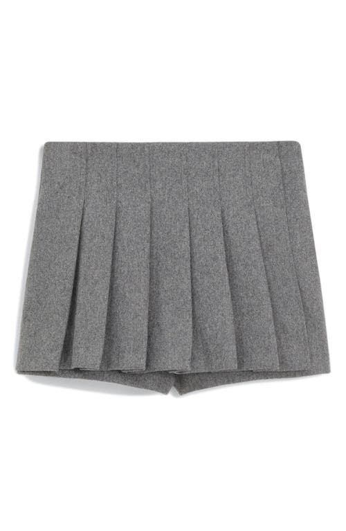 MANGO Pleated Wool Blend Miniskort Grey at Nordstrom,