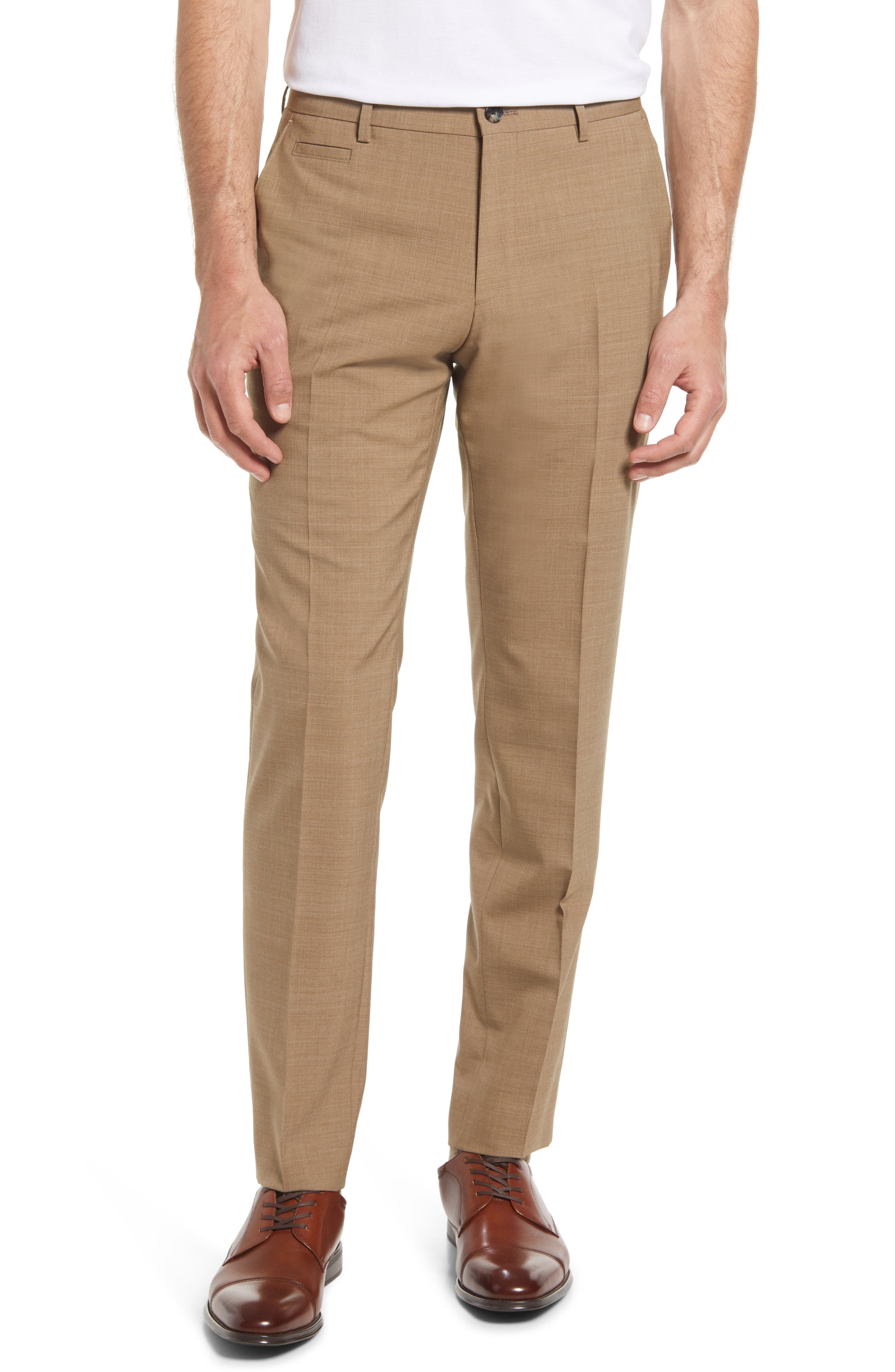 men's slim fit khaki dress pants