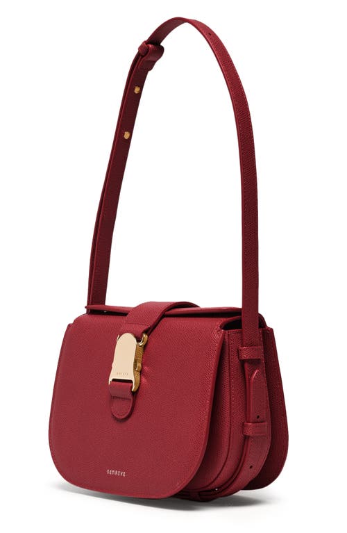 Senreve Cadence Crossbody Pebbled Leather Handbag In Merlot