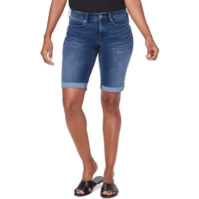 Nydj Briella Cool Embrace Roll Cuff Shorts, Blue